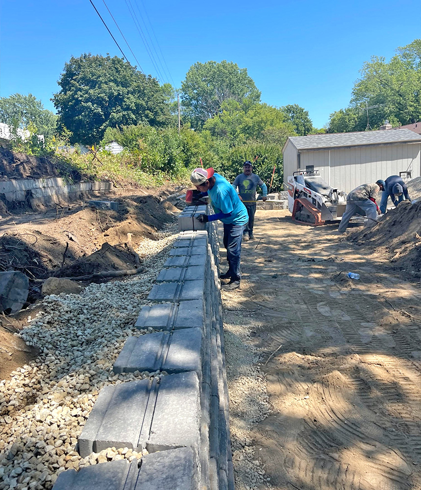 Photo new retaining wall